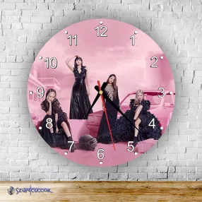 BlackPink – dziewczyny – okrągły zegar ścienny