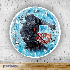 Black Panther – balon – okrągły zegar ścienny