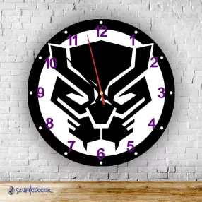 Black Panther – logo – okrągły zegar ścienny