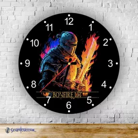   Dark Souls – rozpalone ognisko – okrągły zegar ścienny