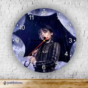 Wednesday – parasol – okrągły zegar ścienny