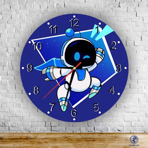 Astro Bot – okrągły zegar ścienny