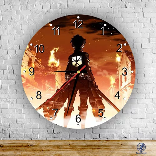Attack on Titan – Eren – okrągły zegar ścienny