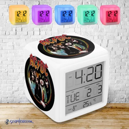 Świecący budzik zmieniający kolor - Zespół AC/DC