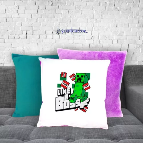 Minecraft - Like a boss pluszowa poszewka na poduszkę (w wielu kolorach)