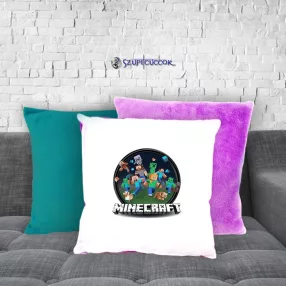   Minecraft okrągłe logo pluszowa poszewka na poduszkę (w wielu kolorach)