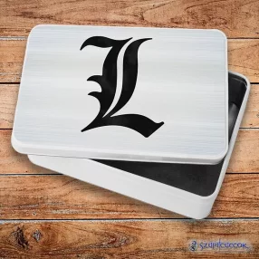   Death Note – L symbol metalowe pudełko śniadaniowe (pudełko do przechowywania)