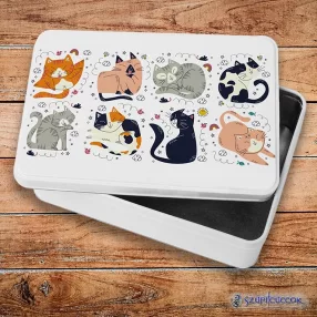   Kotki metalowe pudełko śniadaniowe (pudełko do przechowywania)