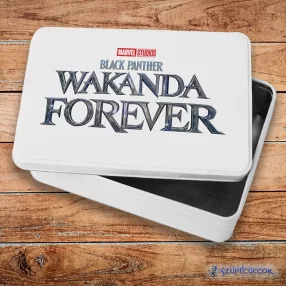   Black Panther Wakanda Forever logo metalowe pudełko śniadaniowe (pudełko do przechowywania)