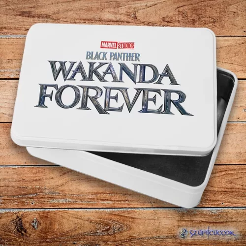 Black Panther Wakanda Forever logo metalowe pudełko śniadaniowe (pudełko do przechowywania)