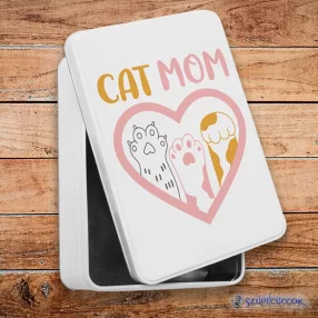   Cat Mom metalowe pudełko śniadaniowe (pudełko do przechowywania)
