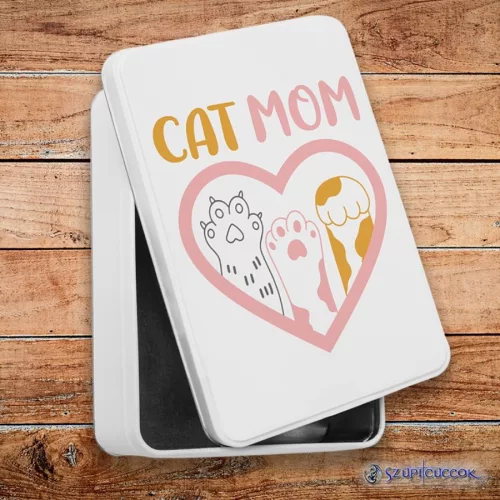 Cat Mom metalowe pudełko śniadaniowe (pudełko do przechowywania)