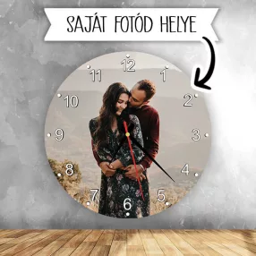 Personalizowany szklany zegar ścienny ze zdjęciem